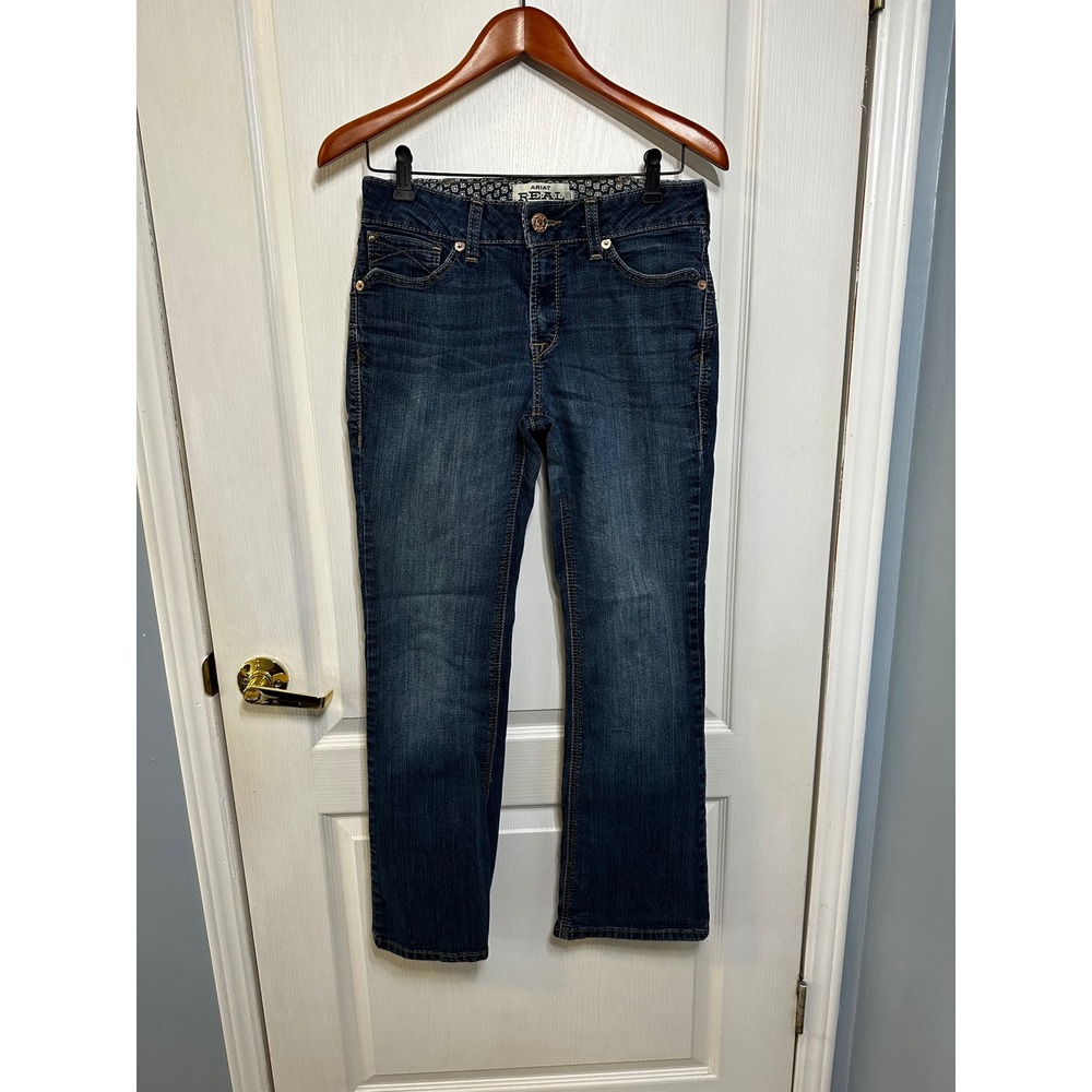 Ariat REAL Denim Perfect Rise Bootcut Jeans Dark Wash Womens 30S 30 Short - Picture 2 of 11